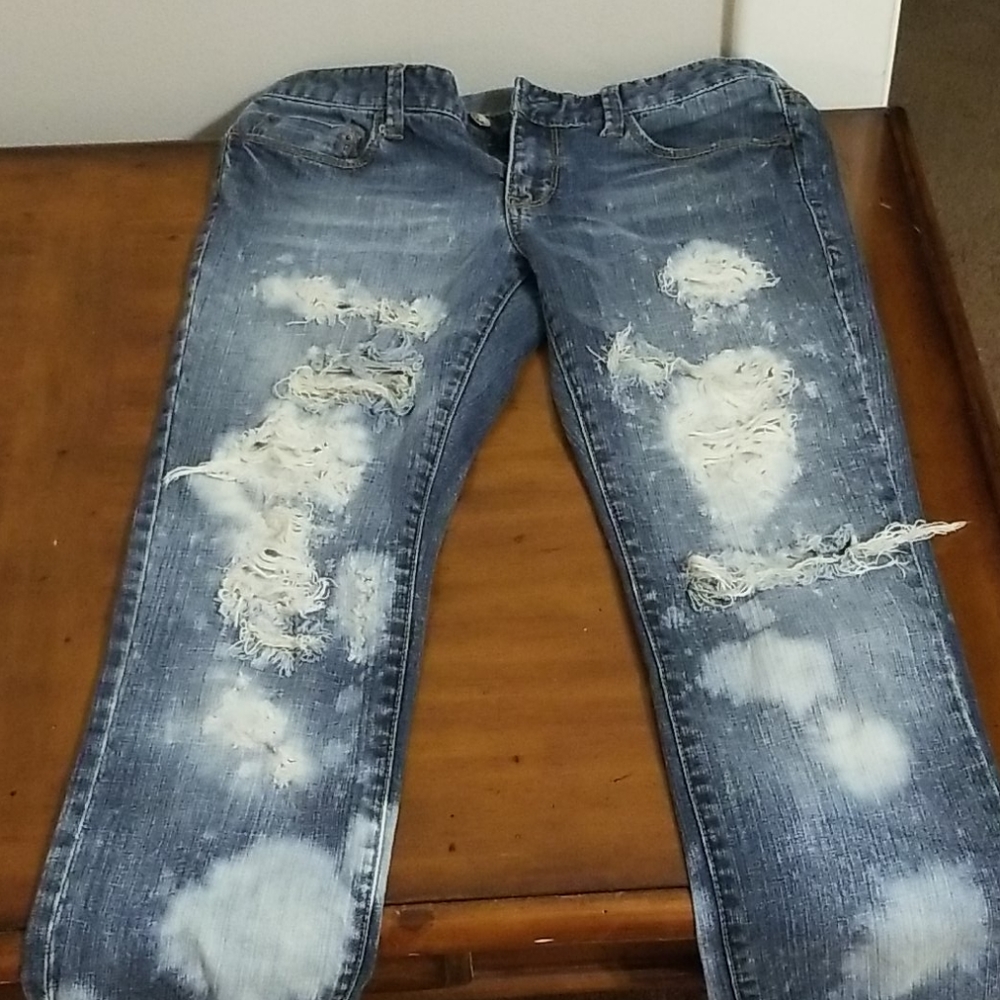 Ladies distressed jeans